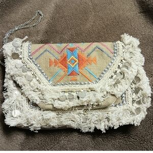 Antik Kraft Bohemian Fringe Clutch Bag